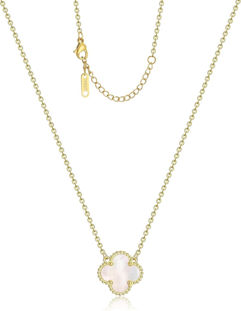 AIPPK Clover Pendant Necklace for Women 18K Gold Plated Four Leaf Clover Necklaces Lucky Simple Jewelry Gifts for Women - Image 1